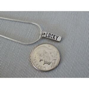 LUCKY pendant on 18" Silver Plated Snake Chain Necklace NWOT